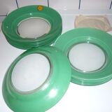 Set of 6 Duralex green hollow plates