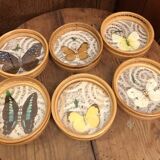 Old butterfly tray and coaster service