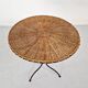 Side table in rattan and wrought iron, France, 1970s