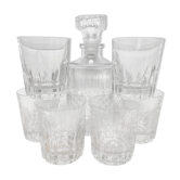 Carafe à whisky et ses 6 verres en cristal