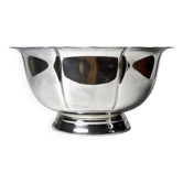 Chic vintage silver metal bowl or salad bowl