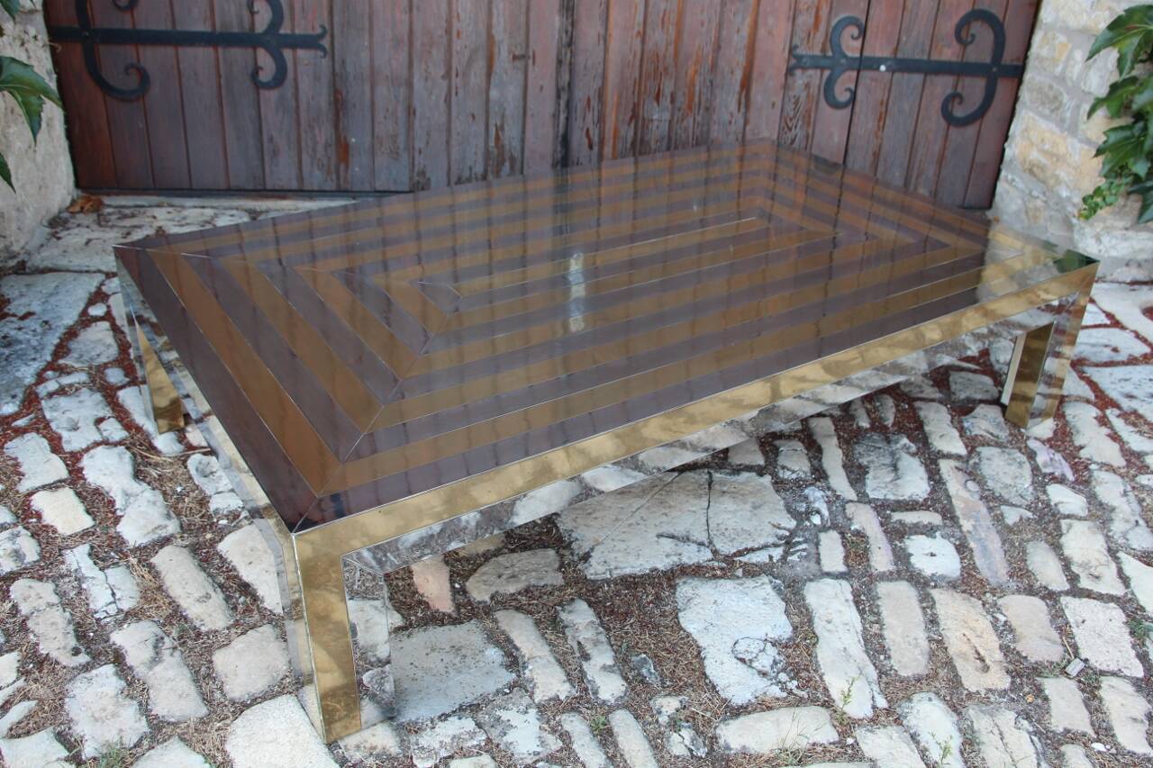 Grande Table Basse Années 70 Attribué A La Maison Jansen