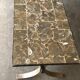Mid-century brown marble coffee table with silver chrome legs from the 1950s.