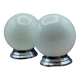 Pair of art deco opaline ceiling ball lamps