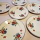 6 flat plates from Salins les Bains, "Poppies" pattern, in very good condition
