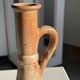 Large antique handmade stoneware candlestick H20
