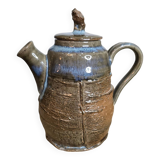 Small glazed stoneware teapot with lid – utilitarian ceramics, France, 20th century