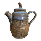 Small glazed stoneware teapot with lid – utilitarian ceramics, France, 20th century