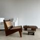 Asian solid wood quadripod brutalist coffee table H30 L81 l42