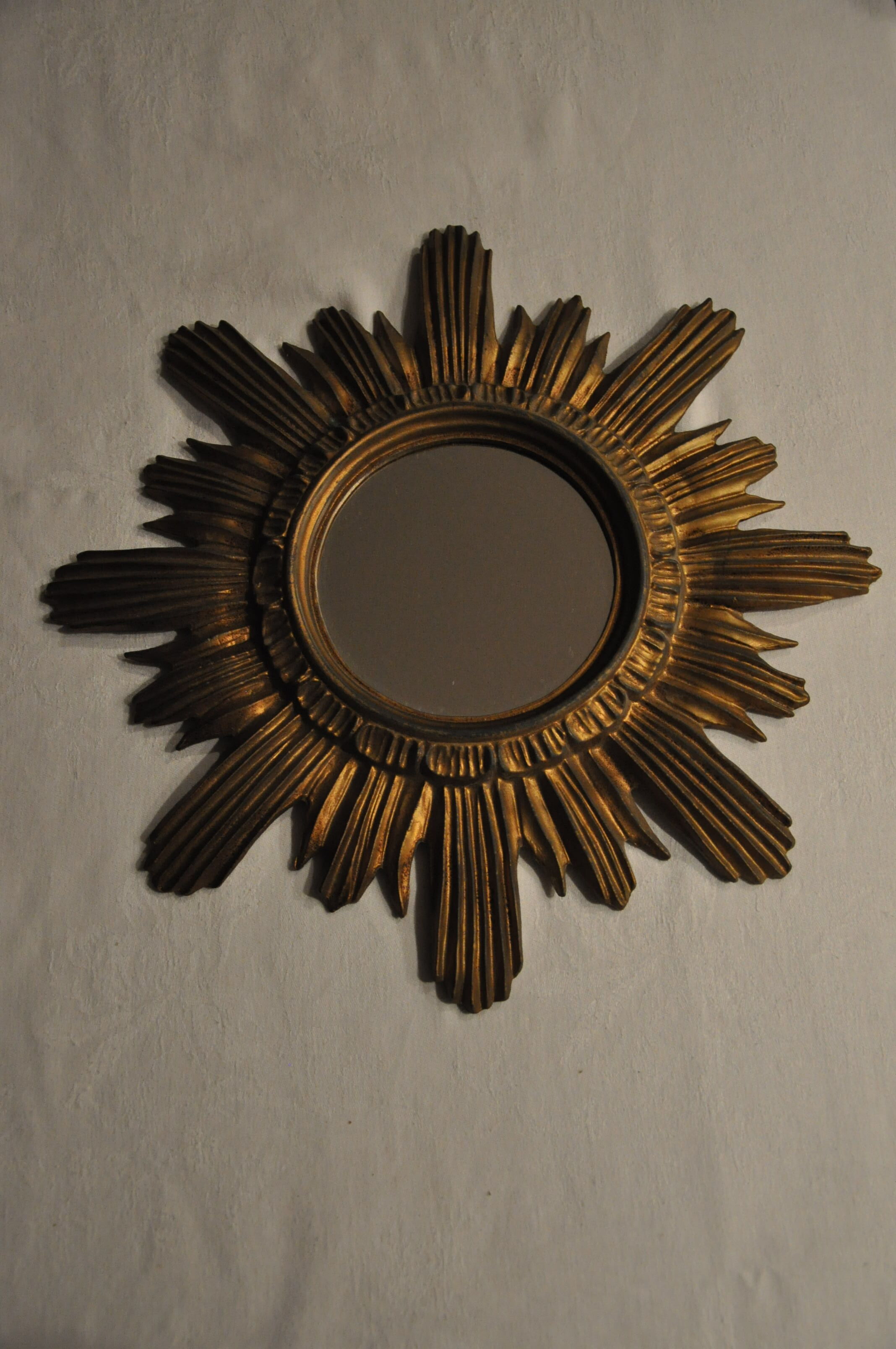Golden sun mirror made in Italy 70