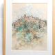 Saint Paul De Vence Original pastel signed 1982 Framed