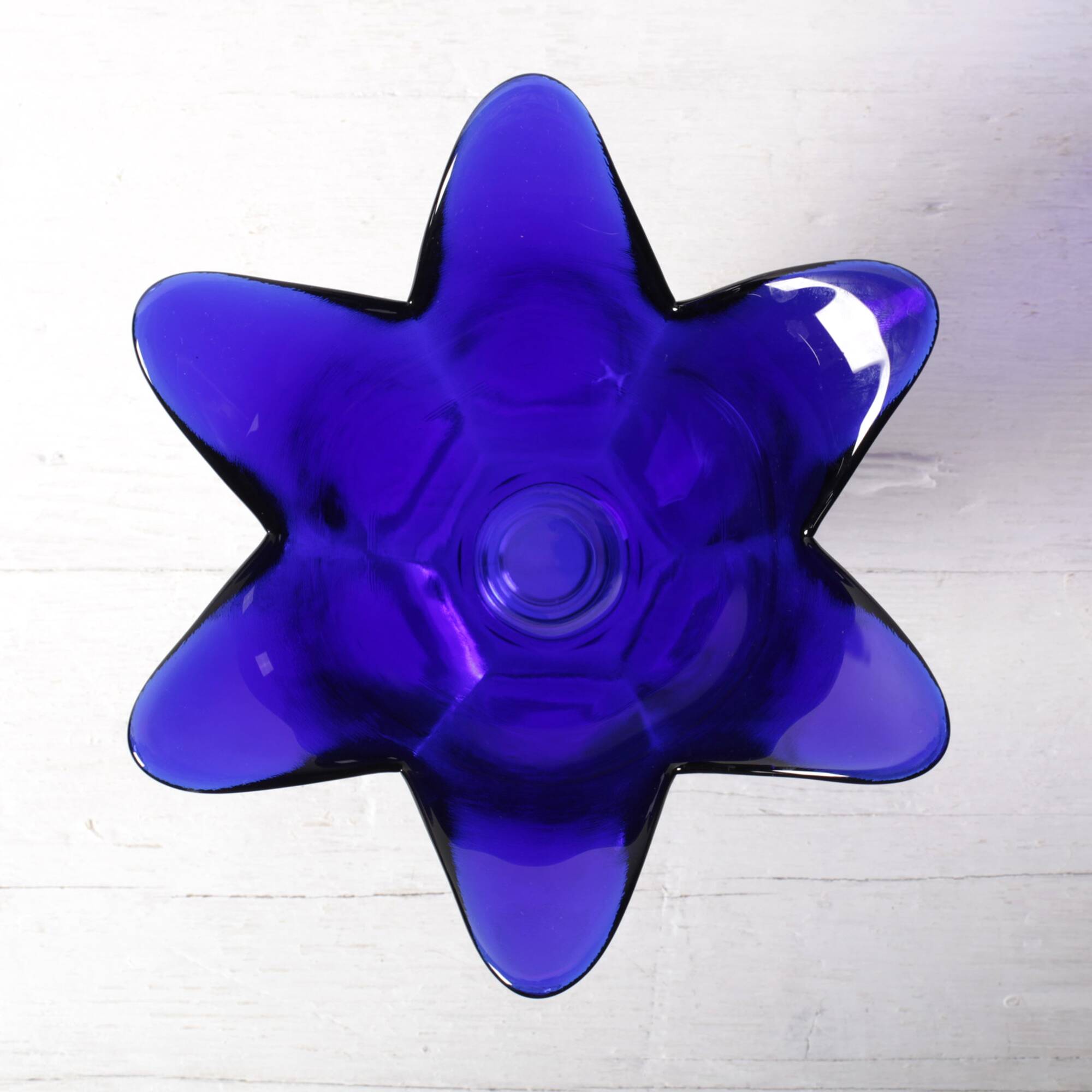 Cobalt Blue Vintage Glass Vase / Mid-century Tulip Flower Vase. Portugal