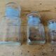 Trio of apothecary jar in transparent glass.