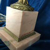 Lamp in pink marble and bronze