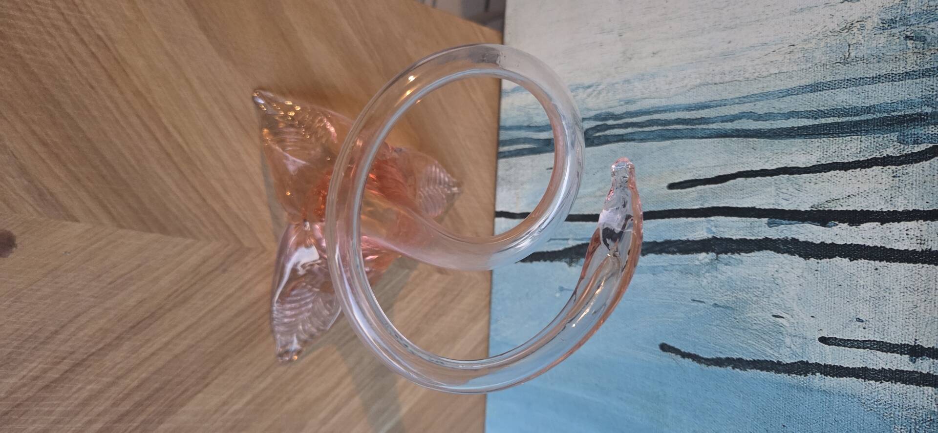 Vasse soliflore vintage en verre soufflé de murano