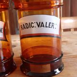 Pair of brown glass pharmacy jars
