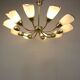 Brass and glass ten-arm chandelier from the mid-century, 1960s.