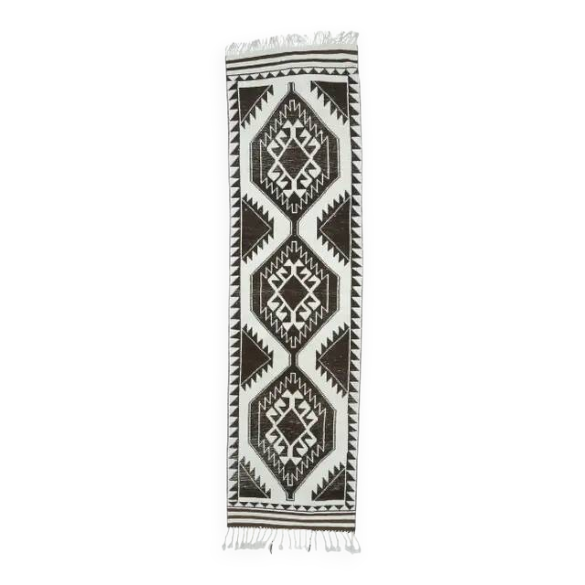1970s Natural Turkish Hand-Knotted Runner 96x358
