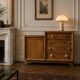 Commode asymétrique art déco chêne brut rénovée