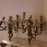 Pair of 3-light wall lamps