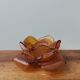 Vintage molded glass lamp globe amber flower shape hanging lamp