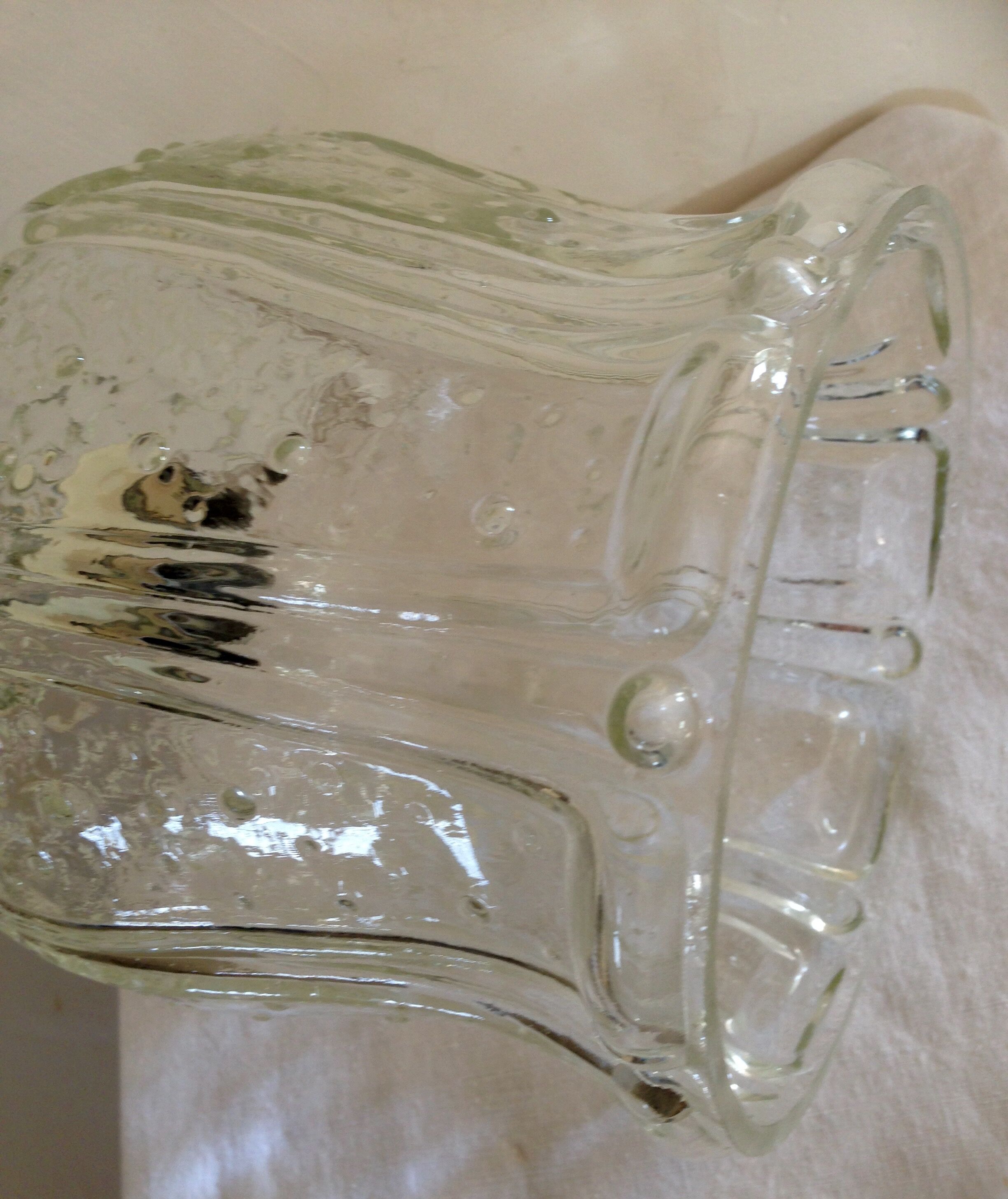 Suspension Tulip glass to relief transparent vintage