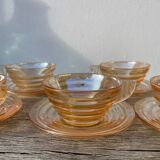 5 tasses à café en verre italiennes fumées Gondolo 