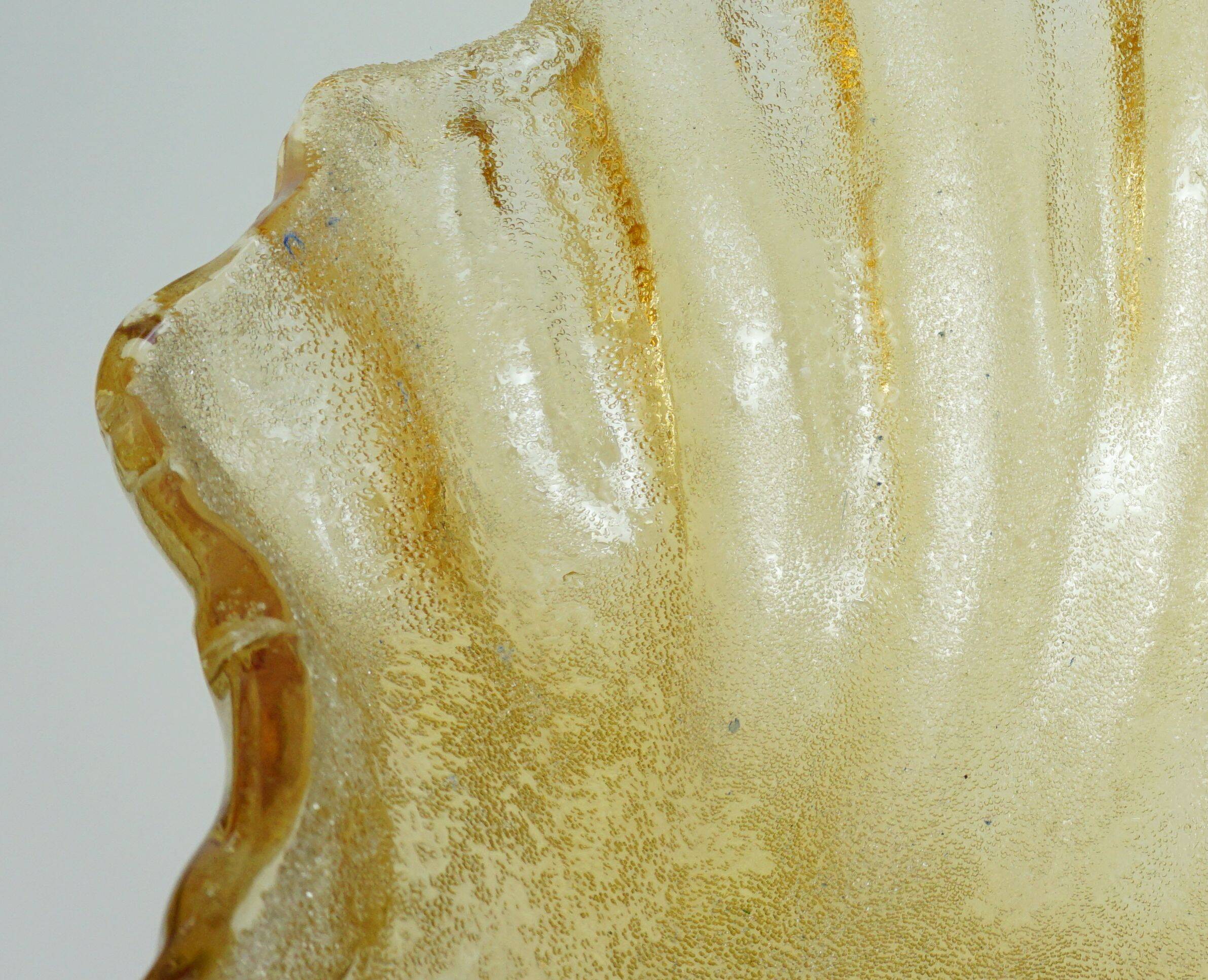 no. 1 of 2  mid century modern SCONCE wall lamp lustrous glass shell brass