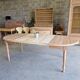 Oval solid cherry wood table with drop leaves + 2 extensions