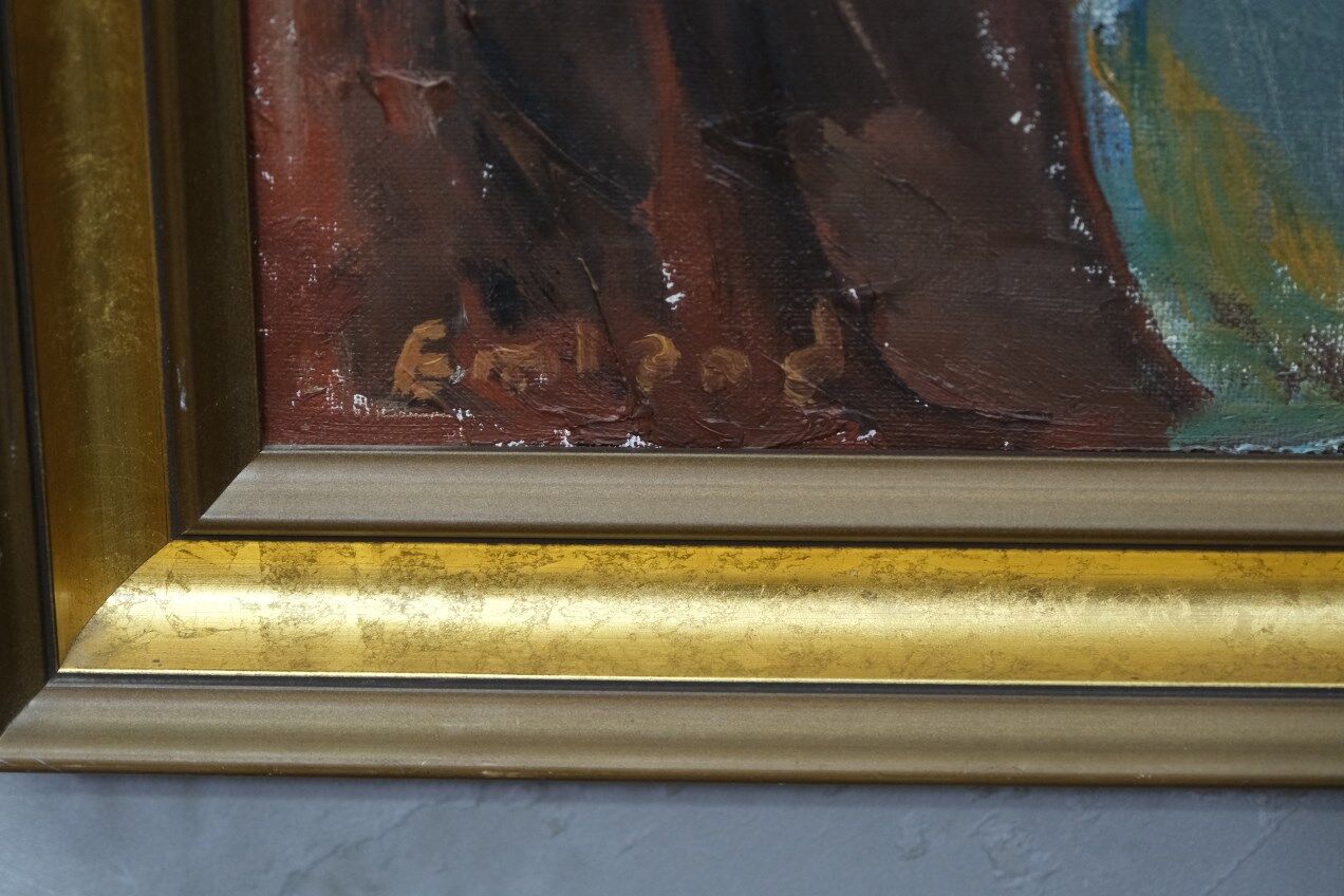 Fishermen, 1960s, oil on canvas, framed, Einar Emland (1916-1994)