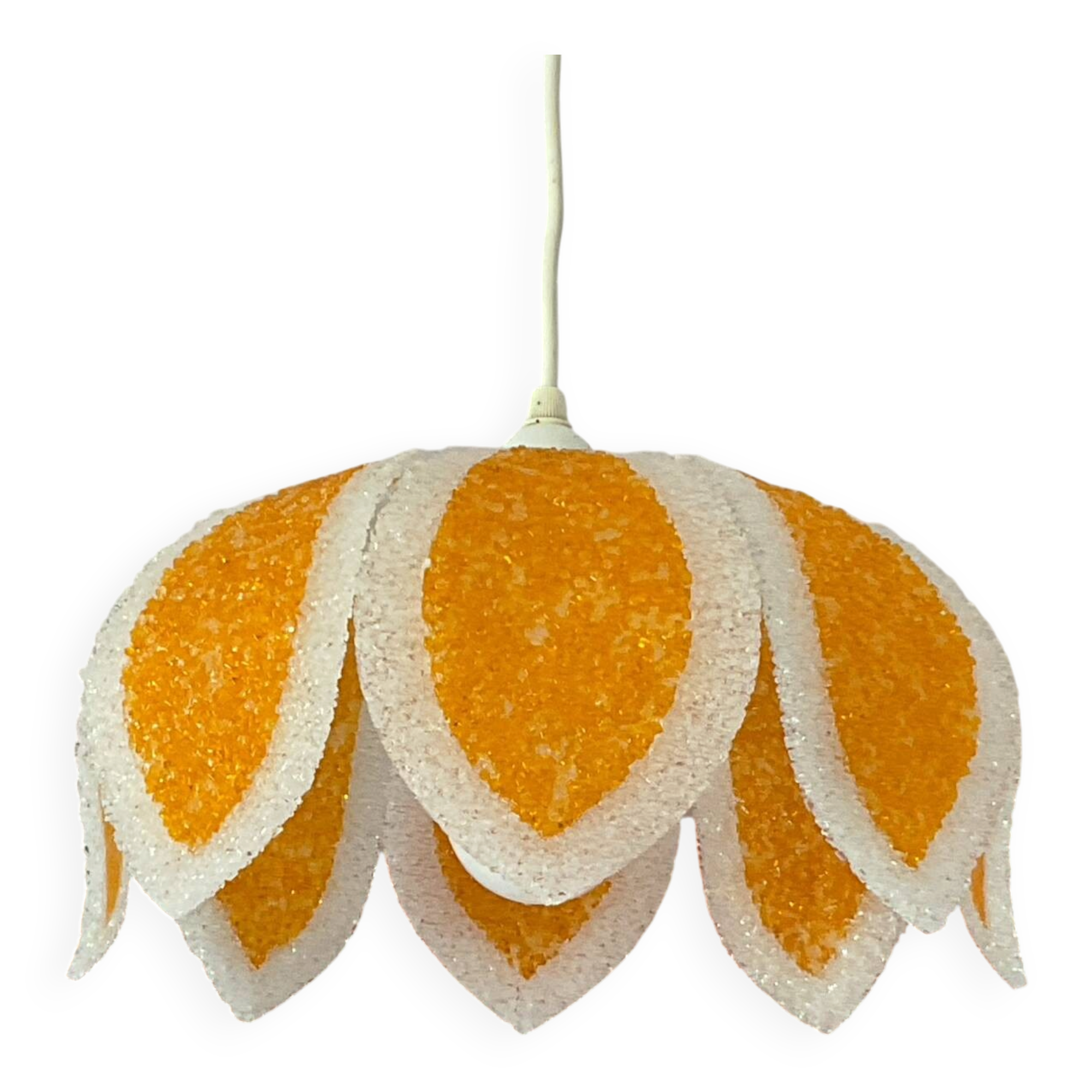 Suspension vintage fleur orange