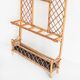Vintage hall coat rack with mirror. Cane and metal. France, 1960s