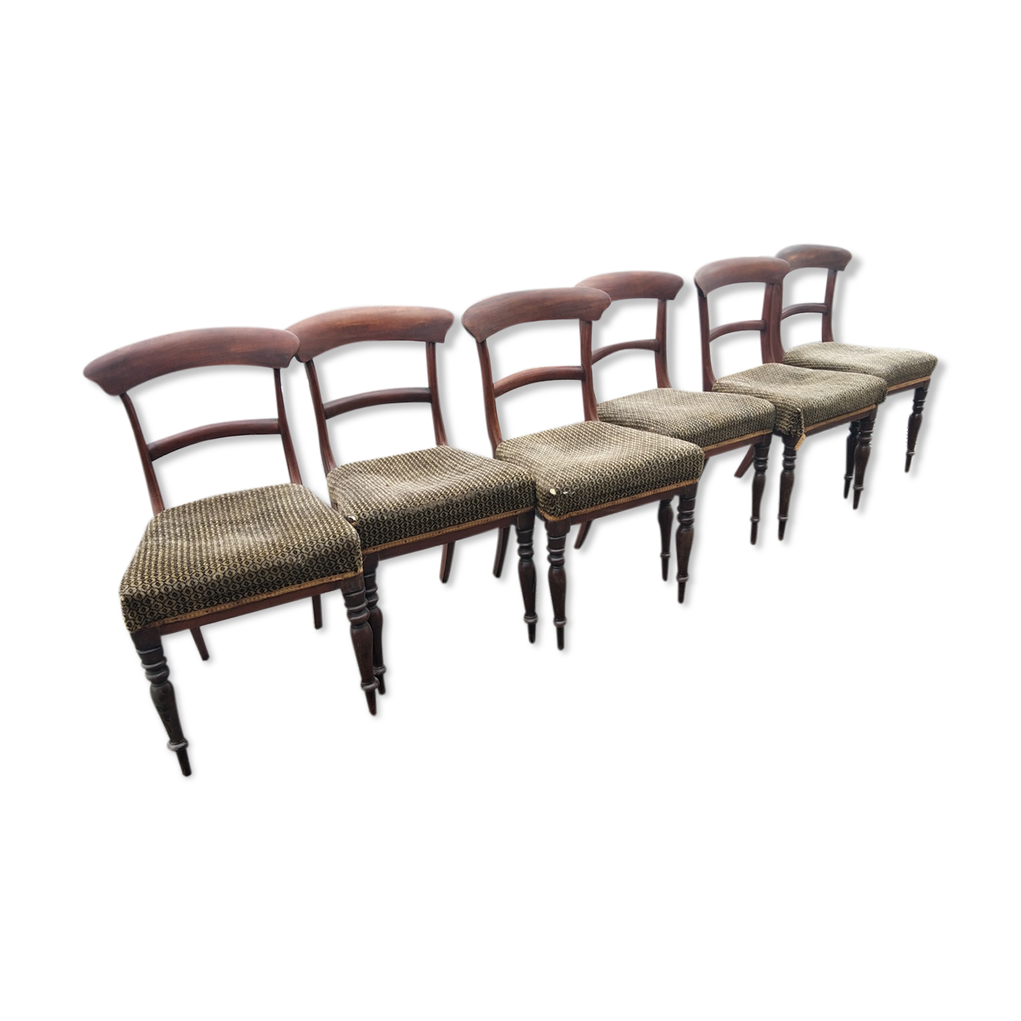 Série de 6 chaises en acajou époque consulat