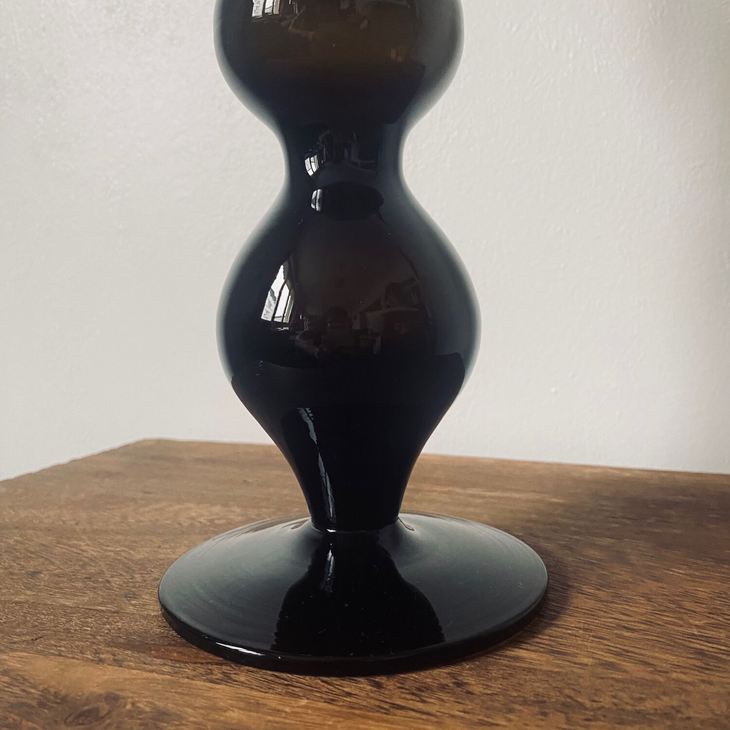 Black smoked glass vase