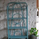 Blue rattan shelf