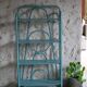 Blue rattan shelf