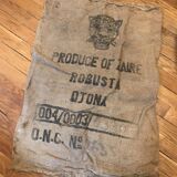 Robusta Zaire coffee bag leopard head burlap