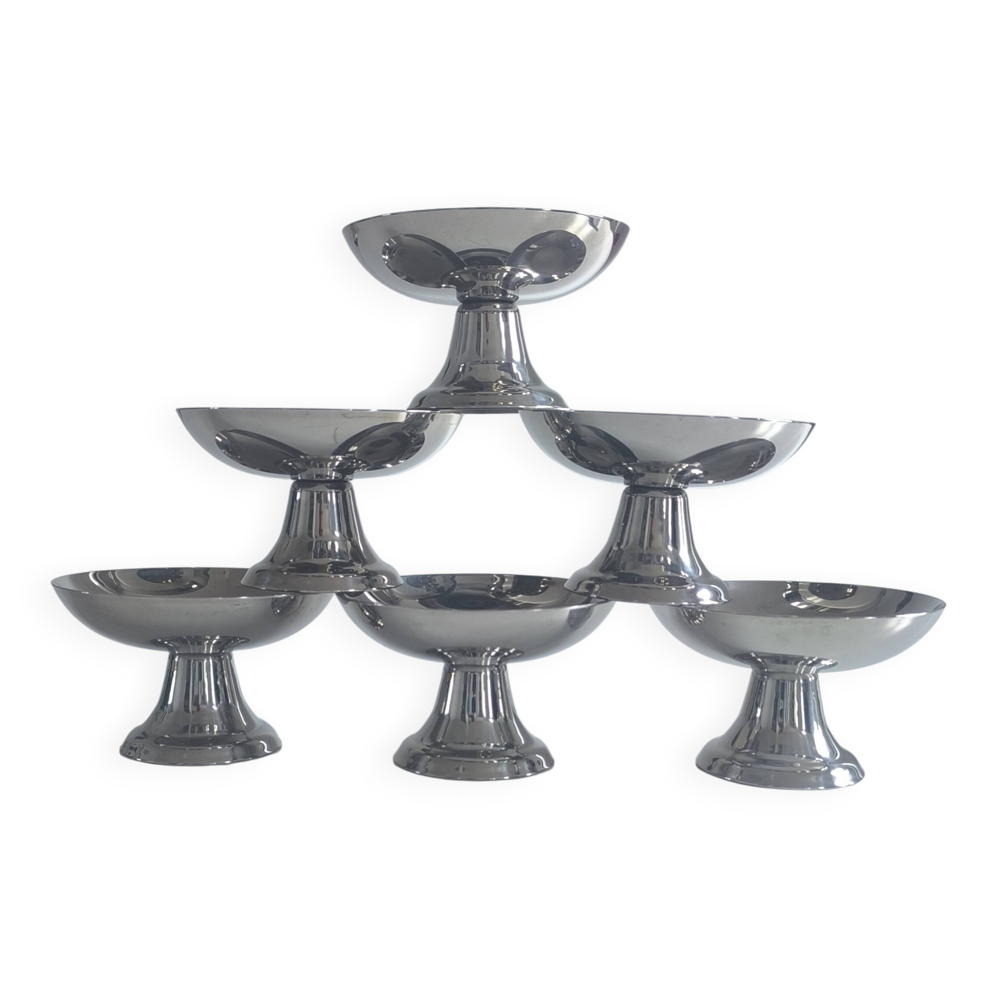 Set de 6 coupes à glace en inox 18/10