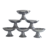Set of 6 ice cream cups in 18/10 stainless steel