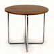 Table ronde et quatre chaises Bauhaus en acier tubulaire restaurées par M. Stam, années 1930