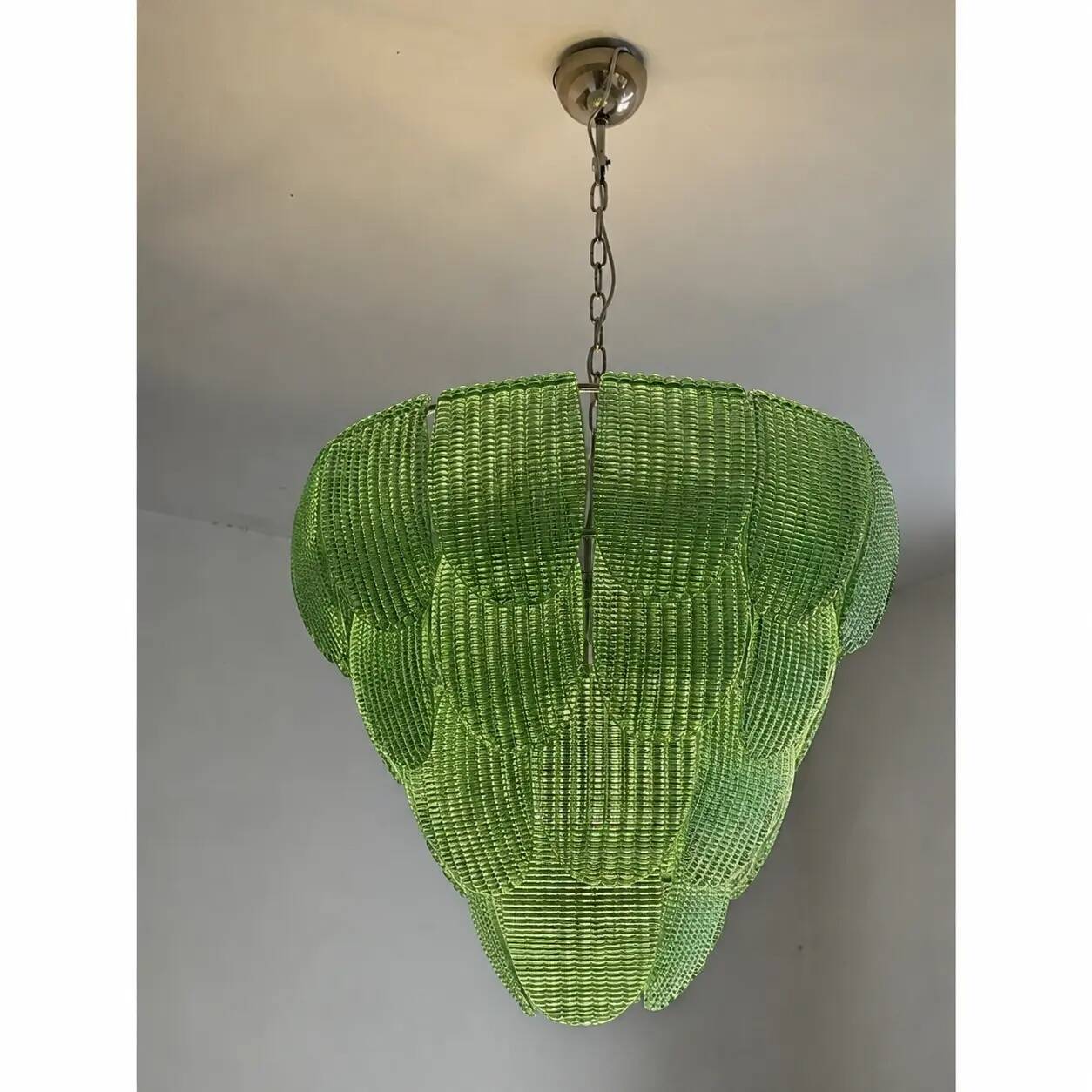 Elegant Contemporary Diamanted Petals Murano Glass Chandelier by Simoeng