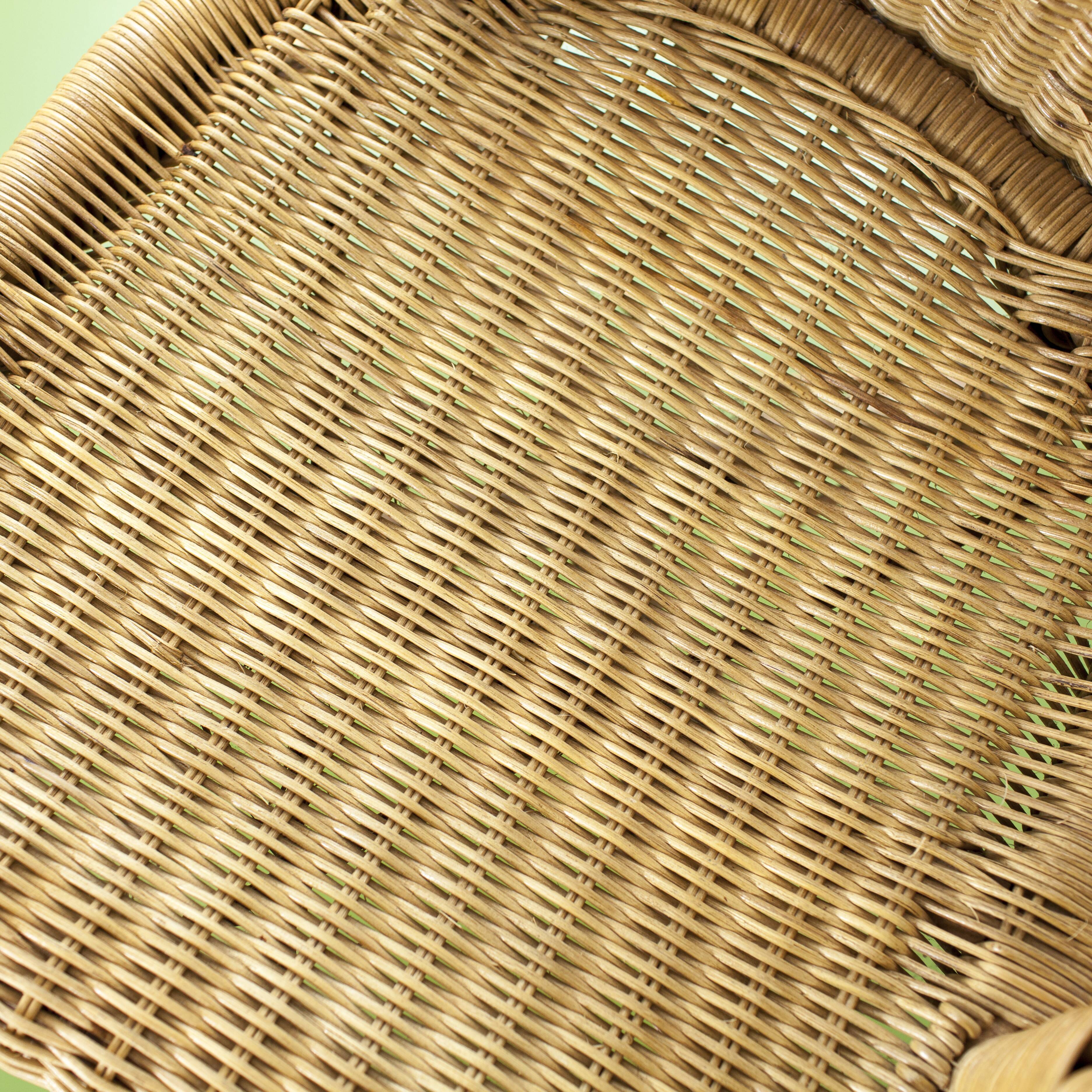 Pair of rattan and wicker armchairs 1960s