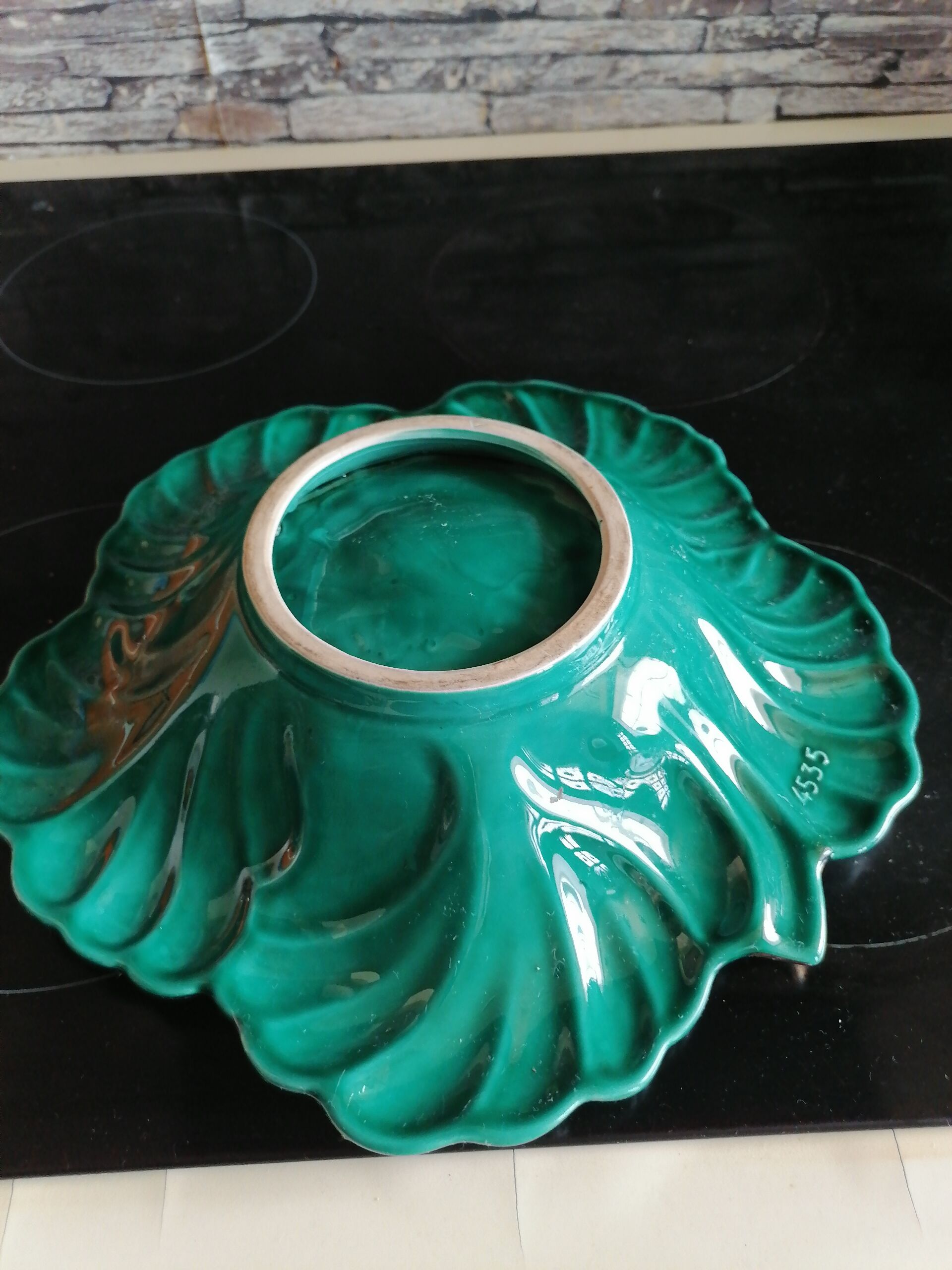 Ceramic fruit cut style vallauris 1950 60 green