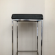 High square chrome steel stool