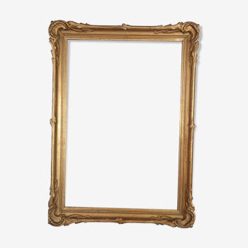 Old gilded stucco wood ear frame 63x45.5 cm, foliage 56.4x39 cm SB