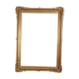 Old gilded stucco wood ear frame 63x45.5 cm, foliage 56.4x39 cm SB