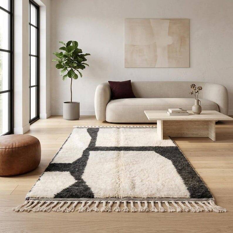 Custom traditional natural wool rug size 150/350 cm