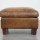 Sheepskin wing chair + XXL patinated footrest
