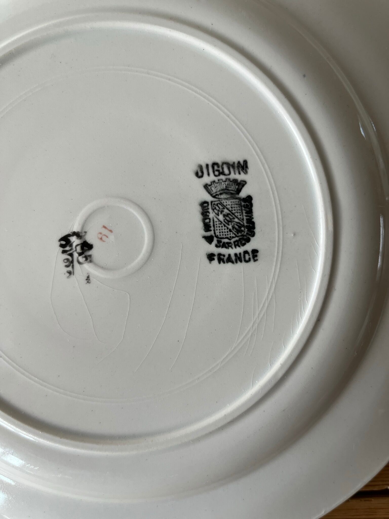 4 old Digoin & Sarreguemines “little flowers” flat plates