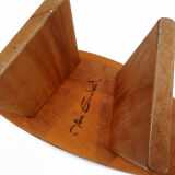 Tabouret médiation en bois par Alain Gaubert, 1983